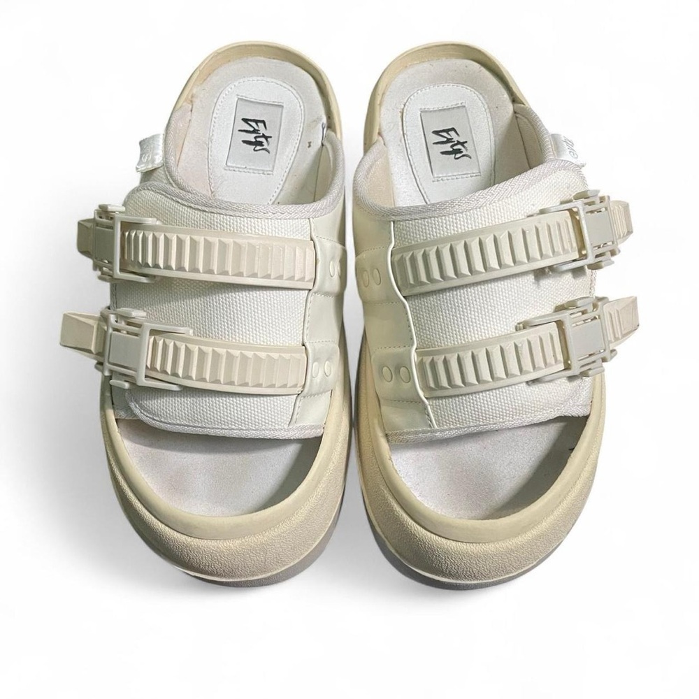 Eytys Cream and white platform slides